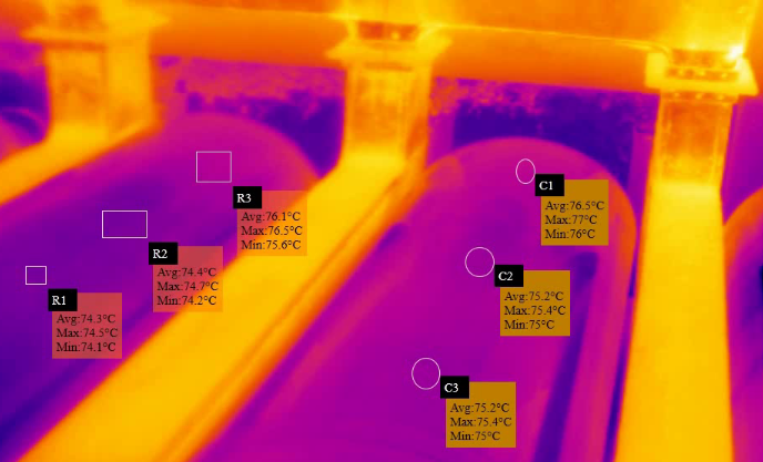 Thermal camera for paper/textile dryer